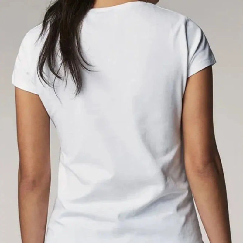 Damski T-shirt bawełniany o dopasowanym kroju