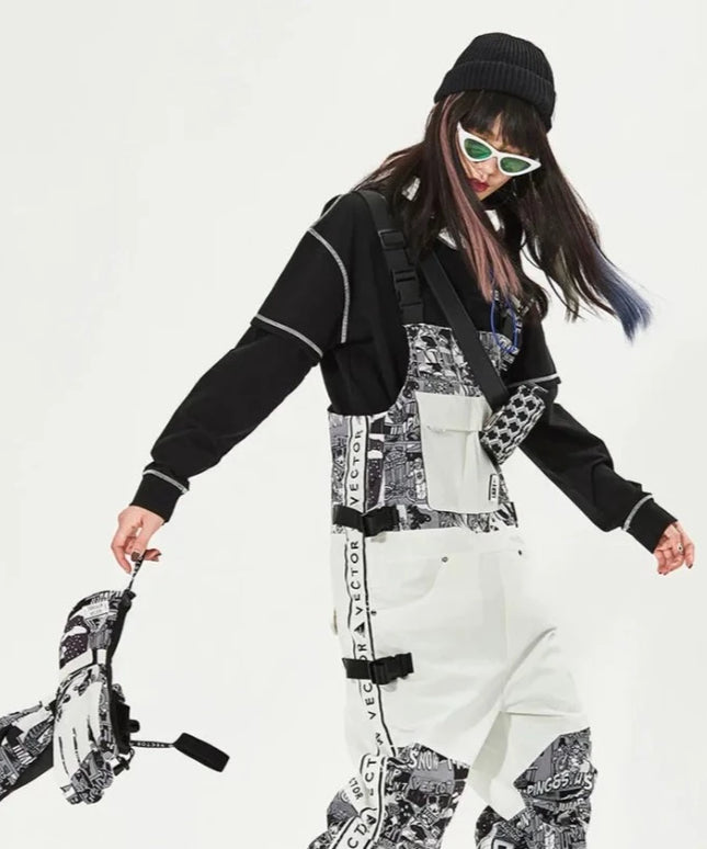 Rękawiczki unisex narciarskie w kolorowe wzory