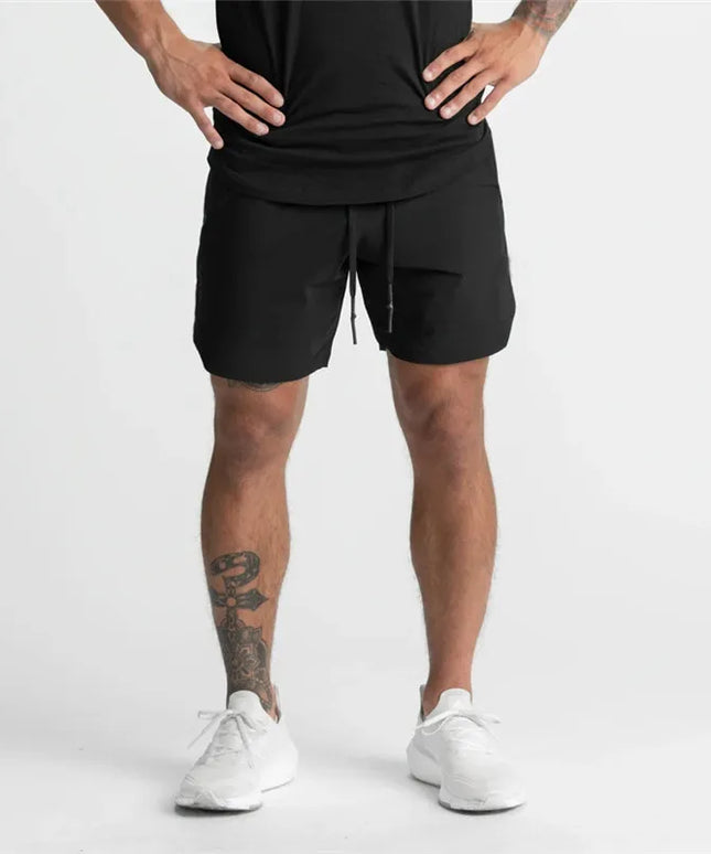 Sportowe spodenki męskie szybkoschnące z kieszeniami