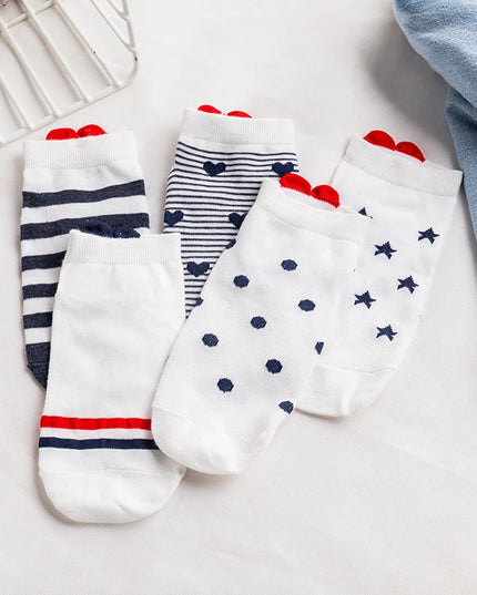 Skarpetki damskie krótkie zestaw 5 kolorowych par