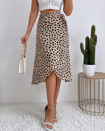 Spódnica midi w stylu boho wiązana w pasie