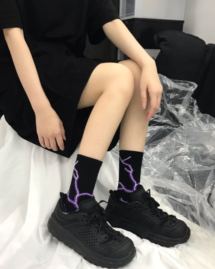 Skarpetki męskie za kostkę wzór błyskawic