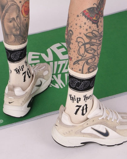 Skarpetki męskie za kostkę białe z nadrukiem