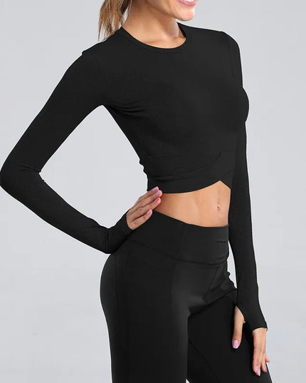 Sportowy top damski o dopasowanym kroju longsleeve