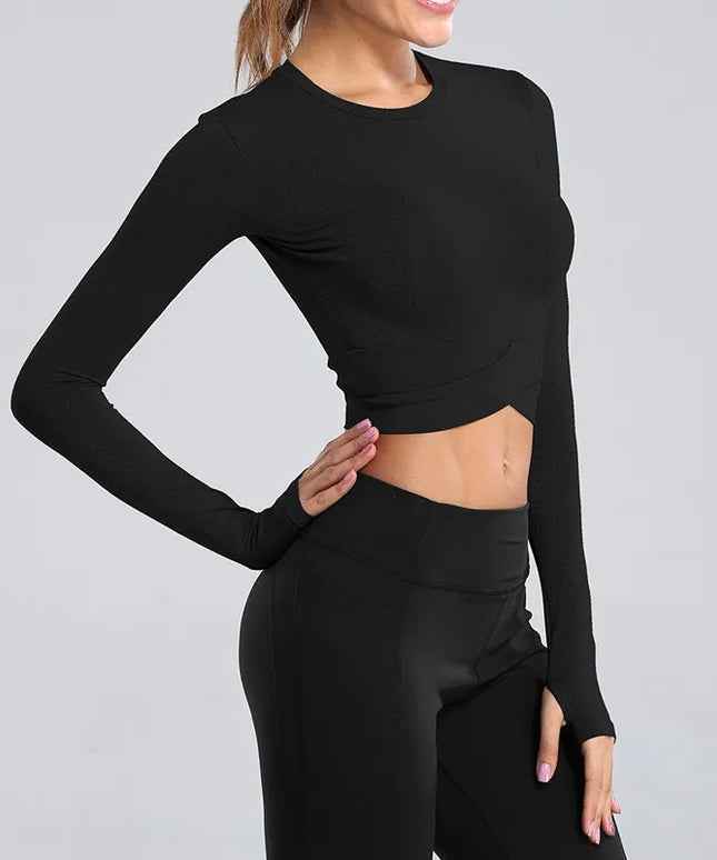 Sportowy top damski o dopasowanym kroju longsleeve