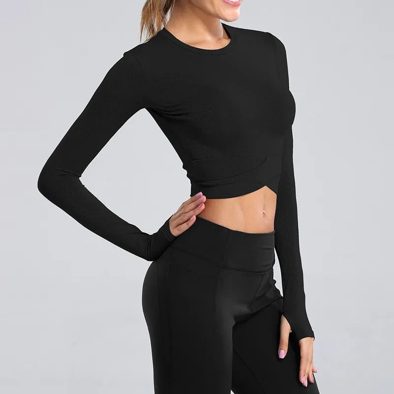 Sportowy top damski o dopasowanym kroju longsleeve