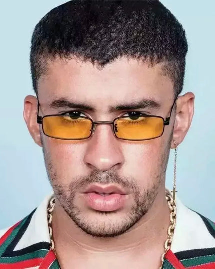 Męskie okulary przeciwsłoneczne wąskie z kolorowymi szkłami