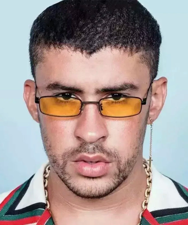 Męskie okulary przeciwsłoneczne wąskie z kolorowymi szkłami