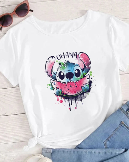 Damski T-shirt z motywem tęczowego Stitcha