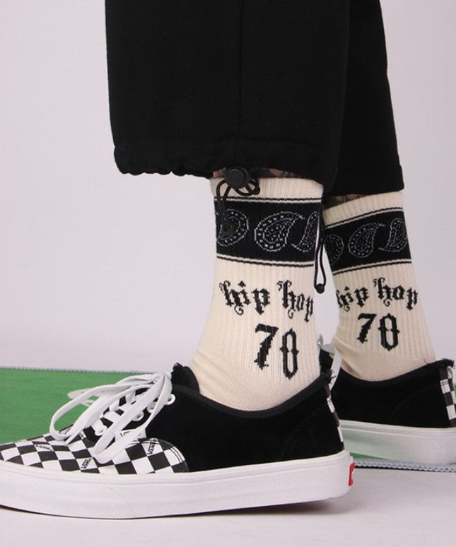 Skarpetki męskie za kostkę białe z nadrukiem