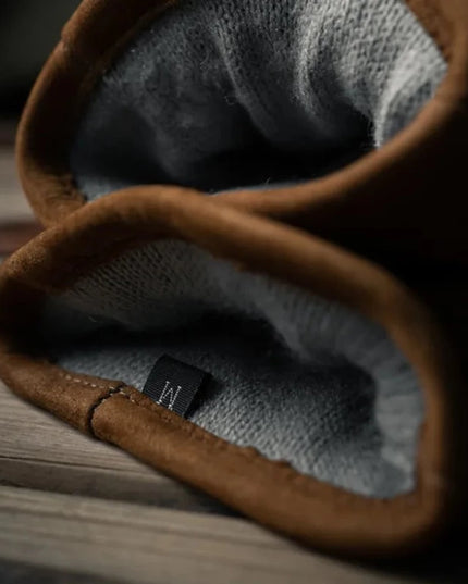 Rękawiczki męskie skórzane z napisem