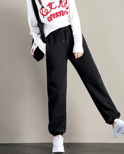 Damskie spodnie zimowe ocieplane miękkie dresy