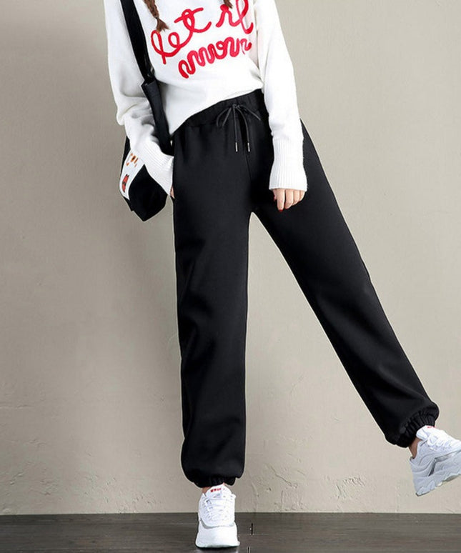 Damskie spodnie zimowe ocieplane miękkie dresy