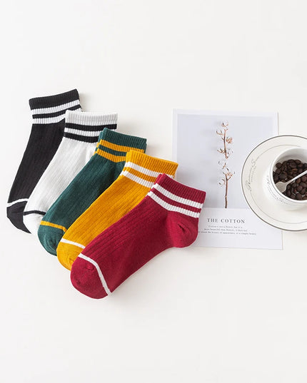 Skarpetki damskie krótkie z motywem 5 par