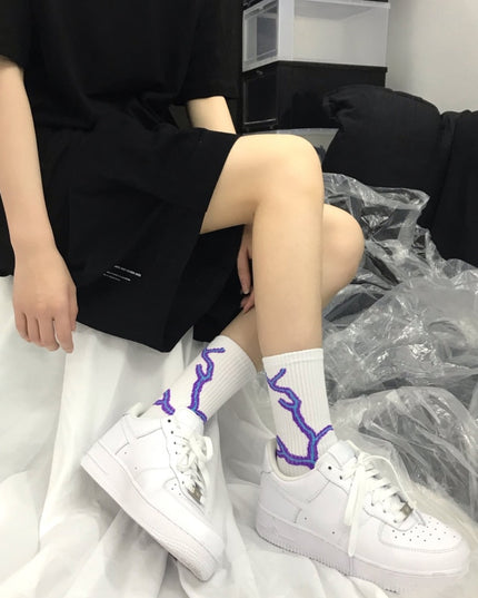 Skarpetki męskie za kostkę wzór błyskawic