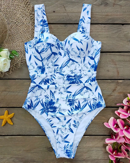 Jednoczęściowy strój kąpielowy w stylu gorsetu