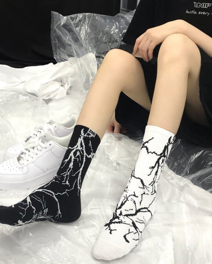 Skarpetki męskie za kostkę wzór błyskawic