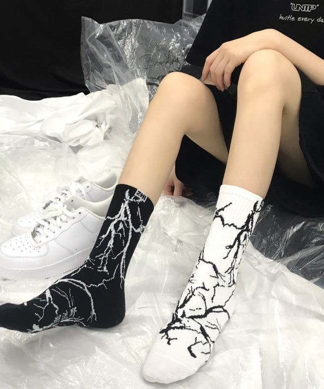 Skarpetki męskie za kostkę wzór błyskawic