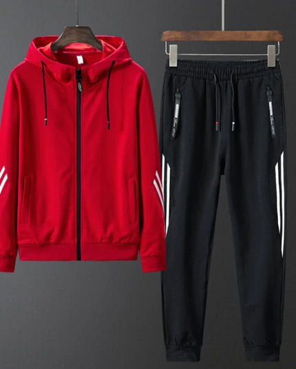 Sportowy komplet męski z bluzą z kapturem i dresami