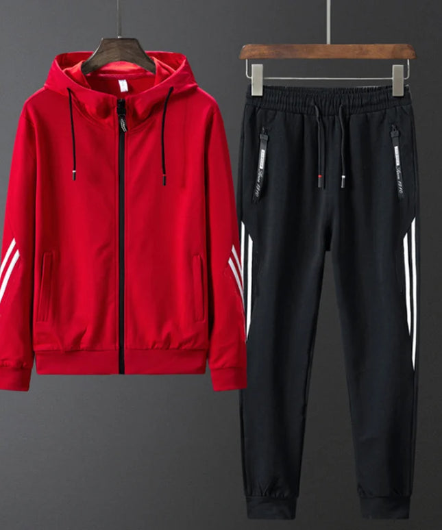 Sportowy komplet męski z bluzą z kapturem i dresami