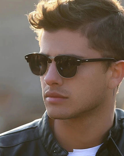 Męskie okulary przeciwsłoneczne klasyczne z okrągłymi szkłami