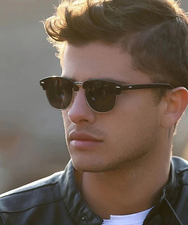 Męskie okulary przeciwsłoneczne klasyczne z okrągłymi szkłami