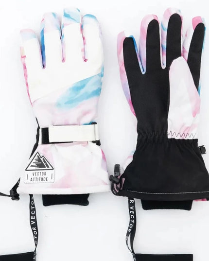 Rękawiczki unisex narciarskie w kolorowe wzory