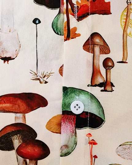 Męska koszula z krótkim rękawem i motywem grzybów