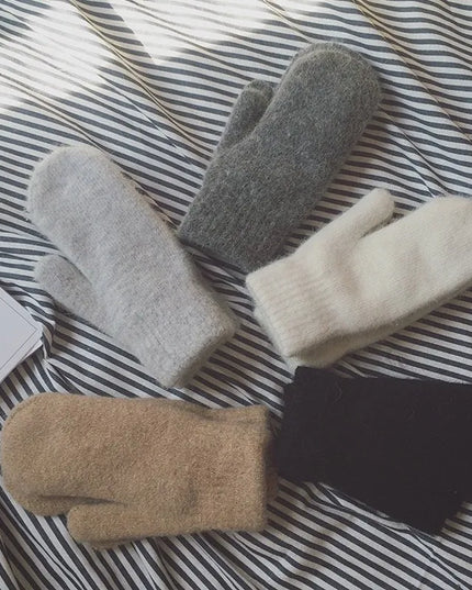 Rękawiczki damskie dwupalczaste z dodatkowym ociepleniem