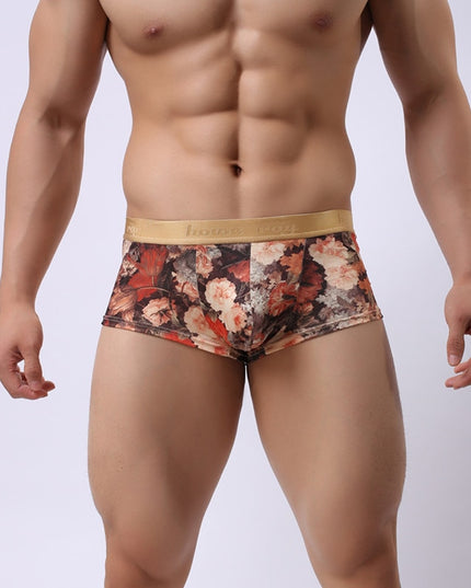 Slipy męskie w kwiaty na gumce