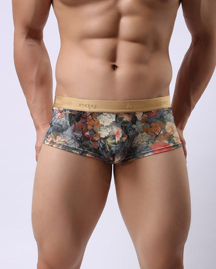 Slipy męskie w kwiaty na gumce
