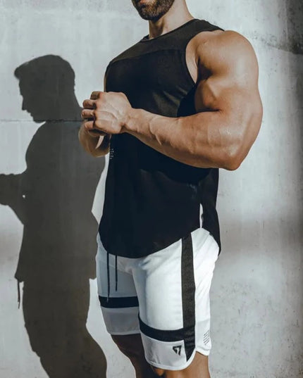 Sportowe spodenki męskie z regulowanym sznurkiem w pasie