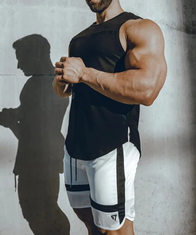 Sportowe spodenki męskie z regulowanym sznurkiem w pasie