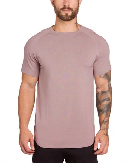 Sportowa koszulka męska jednokolorowa z przedłużanym tyłem