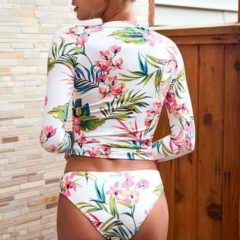 Dwuczęściowy strój kąpielowy tankini z koszulką z długim rękawem