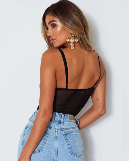 Body damskie koronkowe na cienkich ramiączkach