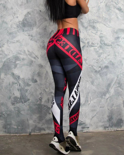 Sportowe legginsy damskie bezszwowe w kolorowy wzór