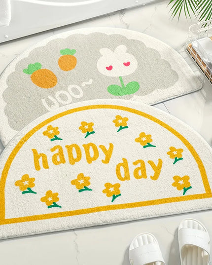 Mata łazienkowa półokrągła w kolorowe wzory