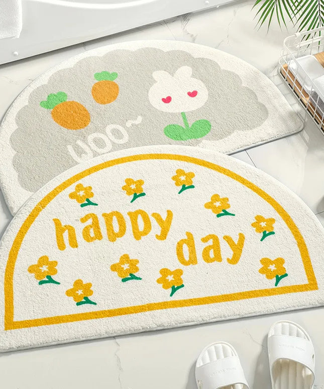 Mata łazienkowa półokrągła w kolorowe wzory