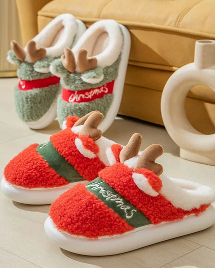 Klapki świąteczne z uszami renifera