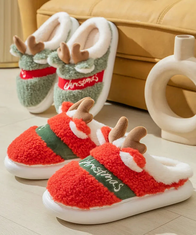 Klapki świąteczne z uszami renifera