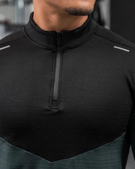 Sportowa koszulka męska z długim rękawem i suwakiem