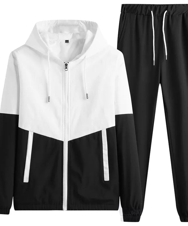 Sportowy komplet męski z bluzą z kapturem i spodniami