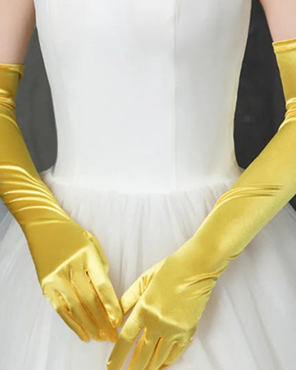 Rękawiczki damskie długie w jednolitym kolorze