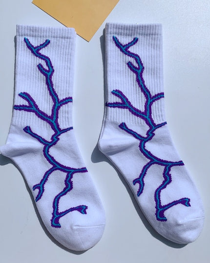 Skarpetki męskie za kostkę wzór błyskawic