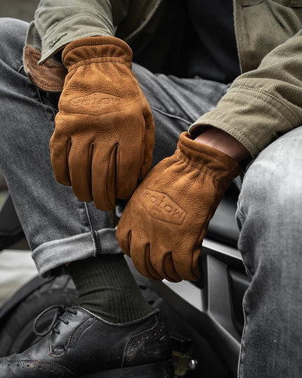 Rękawiczki męskie skórzane z napisem