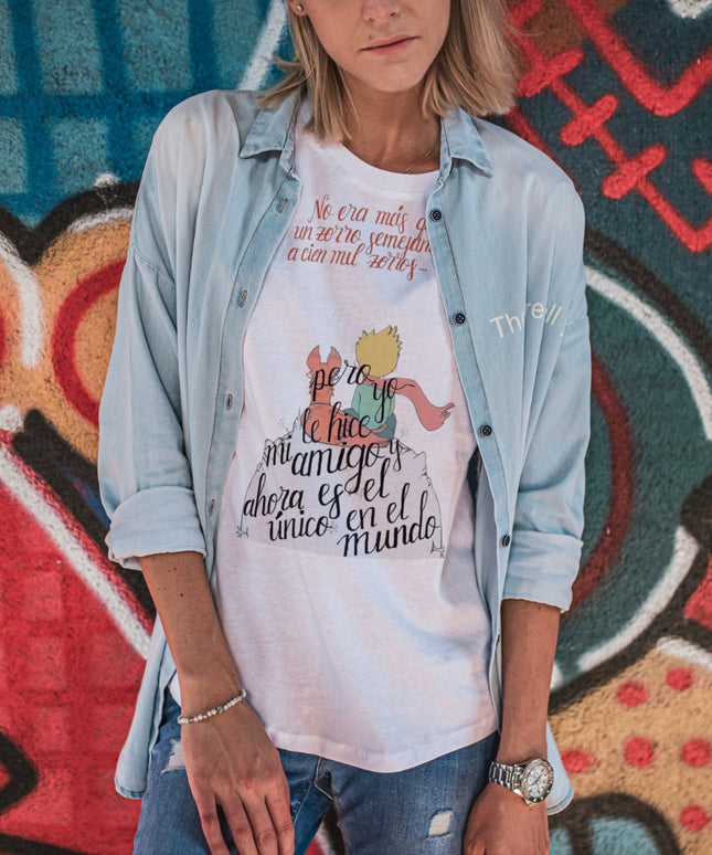 Damski T-shirt ze wzorem Małego Księcia