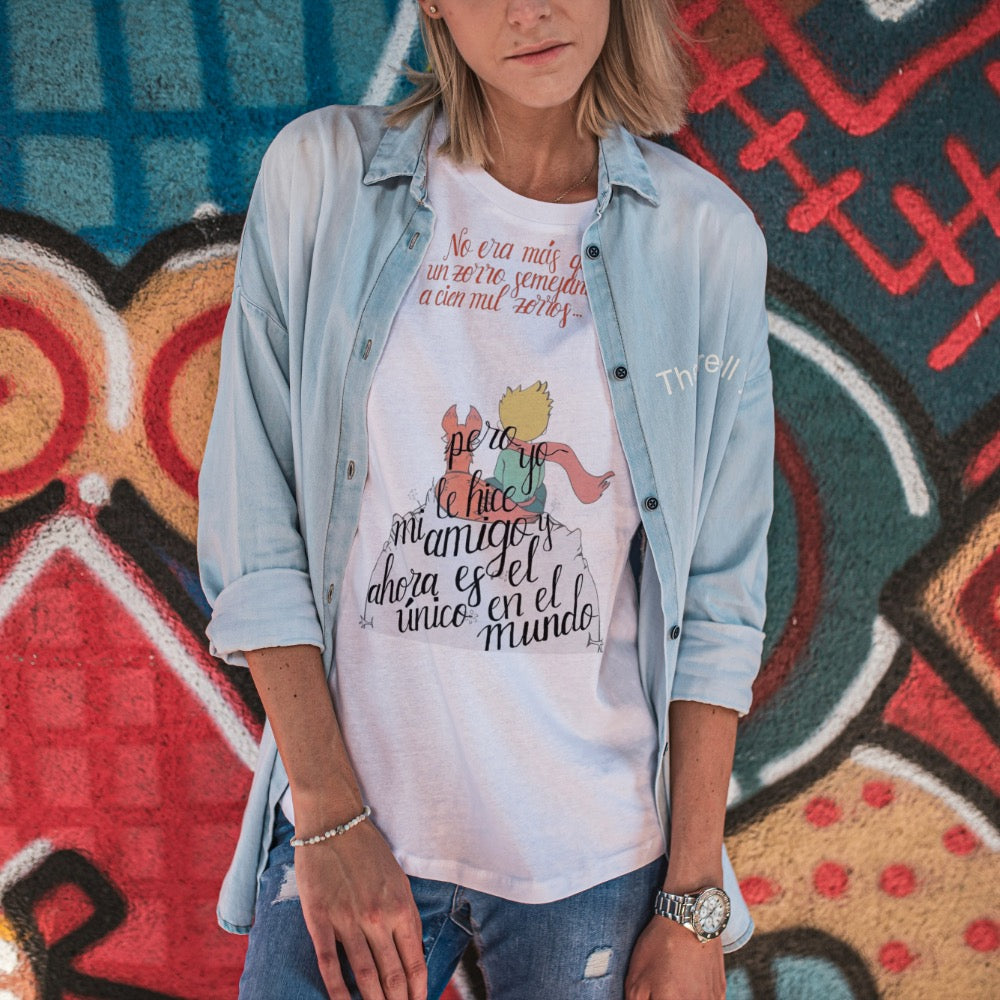Damski T-shirt ze wzorem Małego Księcia