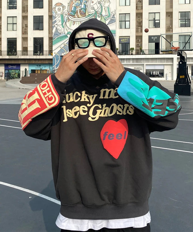 Bluza męska z kapturem streetwear z napisami