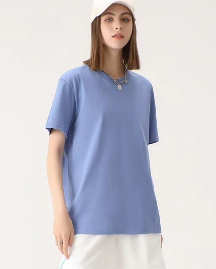 Damski T-shirt o luźnym kroju z bawełny